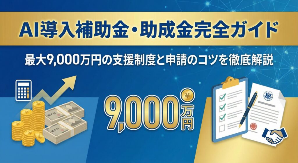 AI導入補助金・助成金完全ガイド｜最大9,000万円の支援制度と申請のコツを徹底解説