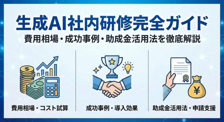 生成AI社内研修完全ガイド｜費用相場・成功事例・助成金活用法を徹底解説