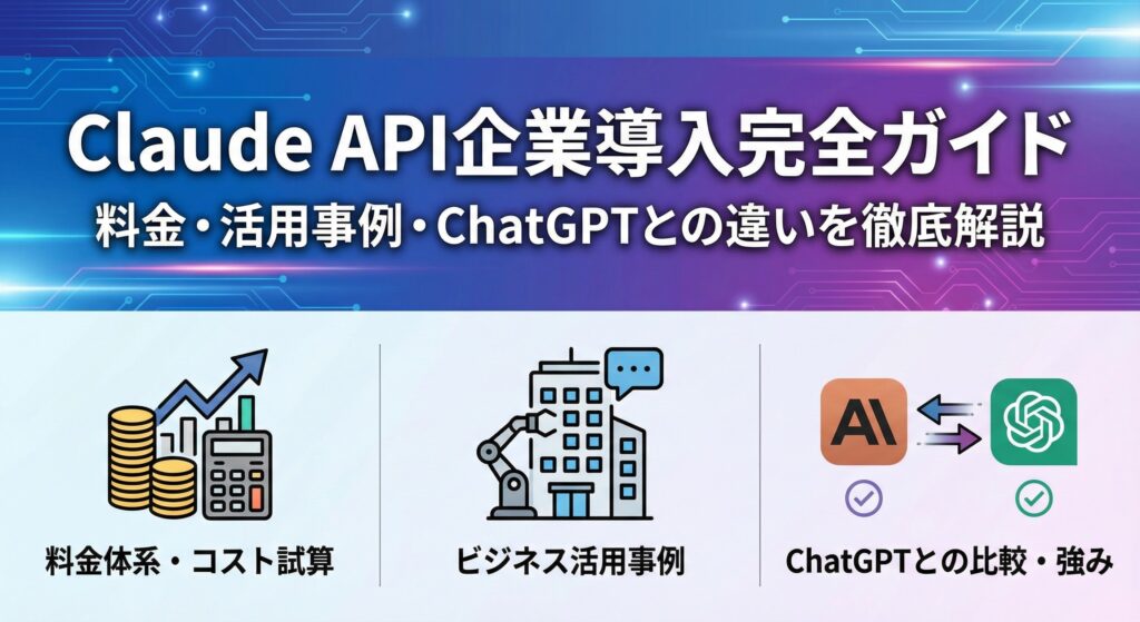 Claude API企業導入完全ガイド｜料金・活用事例・ChatGPTとの違いを徹底解説