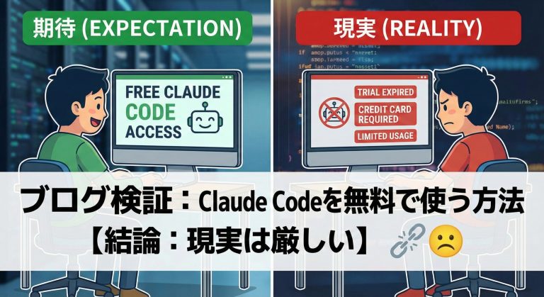 Claude Codeを無料で使う方法を検証してみた【結論：現実は厳しい】