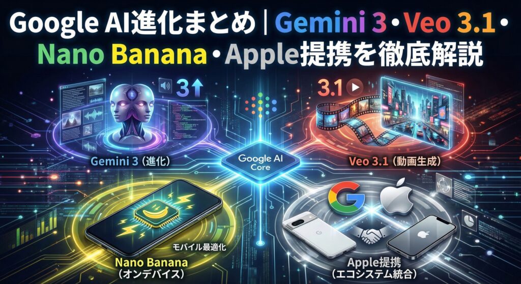 2026年1月のGoogle AI進化まとめ｜Gemini 3・Veo 3.1・Nano Banana・Apple提携を徹底解説