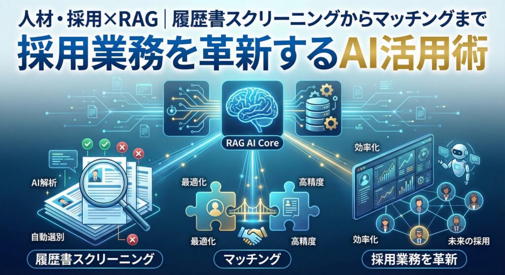 人材・採用×RAG｜履歴書スクリーニングからマッチングまで採用業務を革新するAI活用術