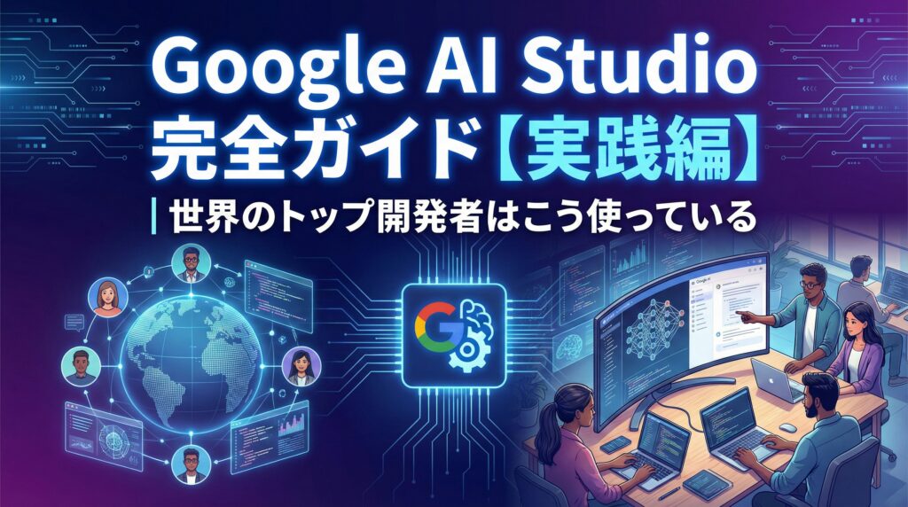Google AI Studio 完全ガイド【実践編】｜世界のトップ開発者はこう使っている