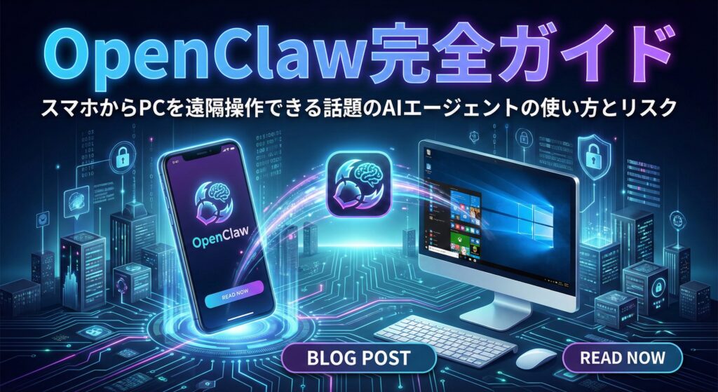 OpenClaw完全ガイド【2026年最新】｜スマホからPCを遠隔操作できる話題のAIエージェントの使い方とリスク