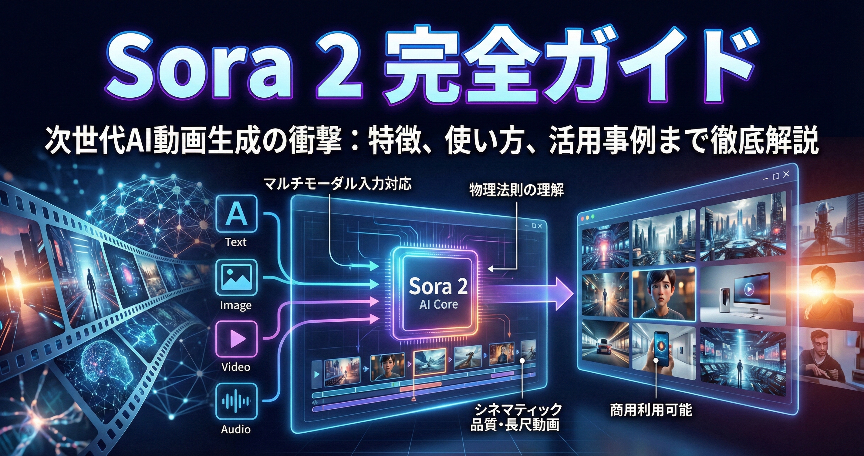 Sora 2完全ガイド｜使い方・料金・商用利用・比較を徹底解説