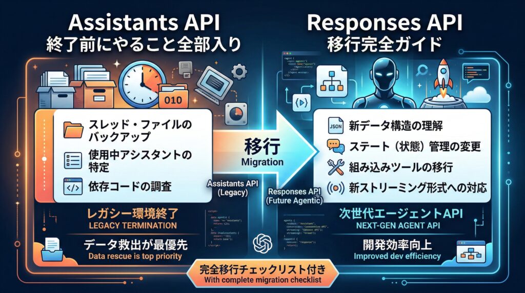 Assistants API終了前にやること全部入り｜Responses API移行完全ガイド【2026年最新】