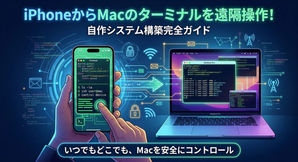 iPhoneからMacのターミナルを遠隔操作できるシステムを作った