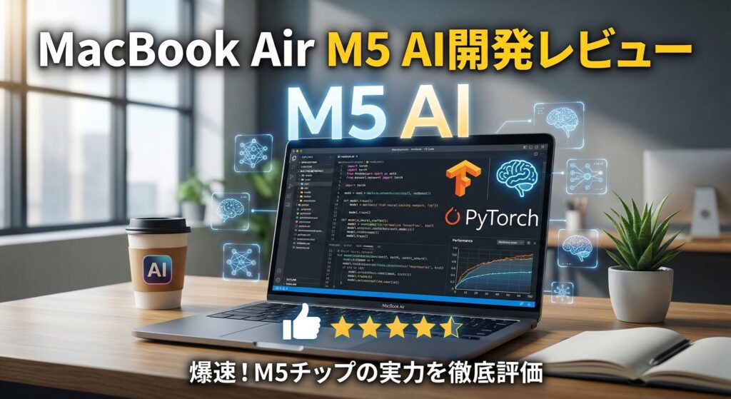 MacBook Air M5 AI開発レビュー｜Claude Code・ローカルLLM・MLXを1.23kgで使い倒す