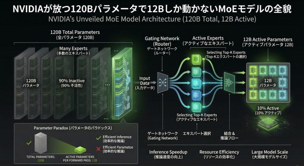 Nemotron-3-Super 完全ガイド【2026年3月】｜NVIDIAが放つ120Bパラメータで12Bしか動かないMoEモデルの全貌
