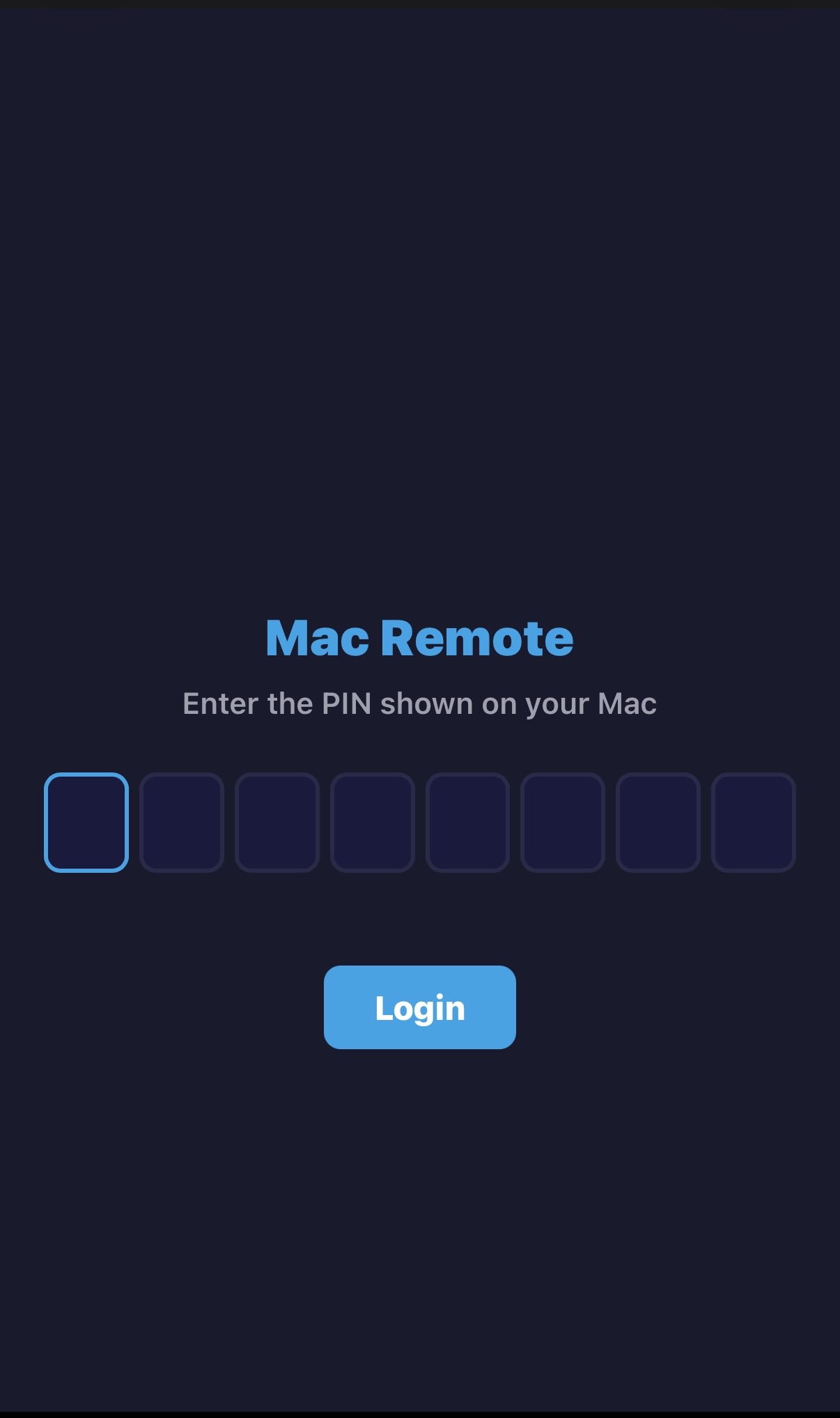 Mac Remote PIN入力画面 iPhoneからMacのターミナルに8桁PINでログイン