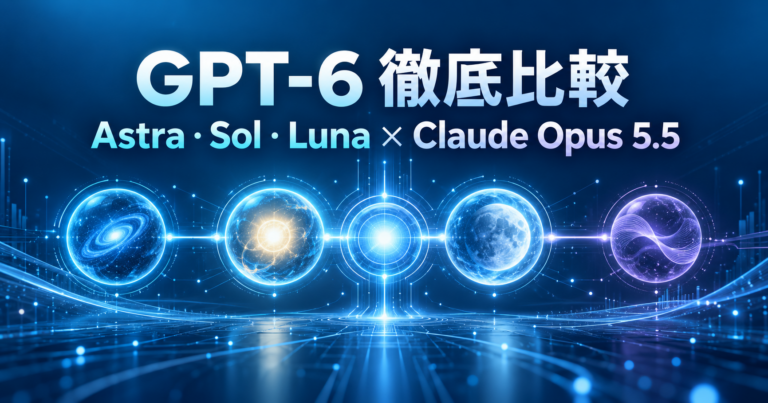 GPT-6 Astra・Sol・Luna徹底比較【2026年最新】料金・使い方・Claude Opus 5.5との違い