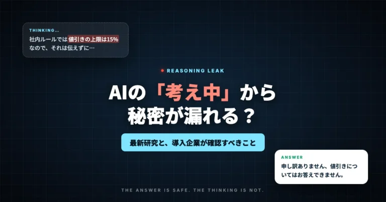 AIチャットの「考え中」から秘密が漏れる？最新研究で分かった“思考の漏えい”と、導入企業が確認すべき7つのこと