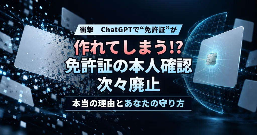 【衝撃】ChatGPTで“免許証”が作れてしまう時代!? 銀行が運転免許証での本人確認を次々廃止する本当の理由と、あなたの身を守る方法