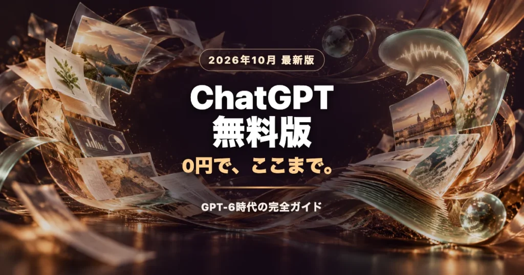 ChatGPT無料版、もうここまでできる!? GPT-6時代の0円完全ガイド【2026年10月版】