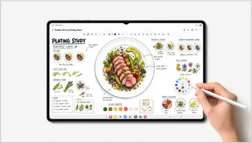 Galaxy Tab S12 Ultraの画面へSペンで情報を書き加える使用イメージ