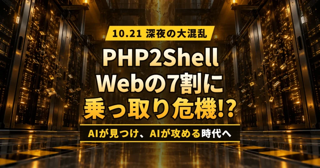 【緊急】世界のWebの7割に乗っ取りの危機!? PHP「PHP2Shell」で起きた10月21日深夜の大混乱を完全検証　AIが見つけ、AIが攻める時代の新しいセキュリティ